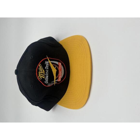Vintage New Miller Genuine Draft Black and Yellow Snapback Hat - Picture 1 of 6